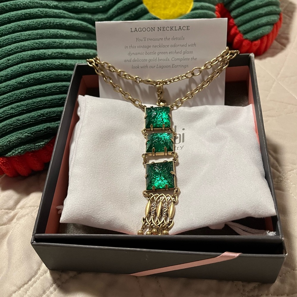 CAbi Emerald and Gold Necklace